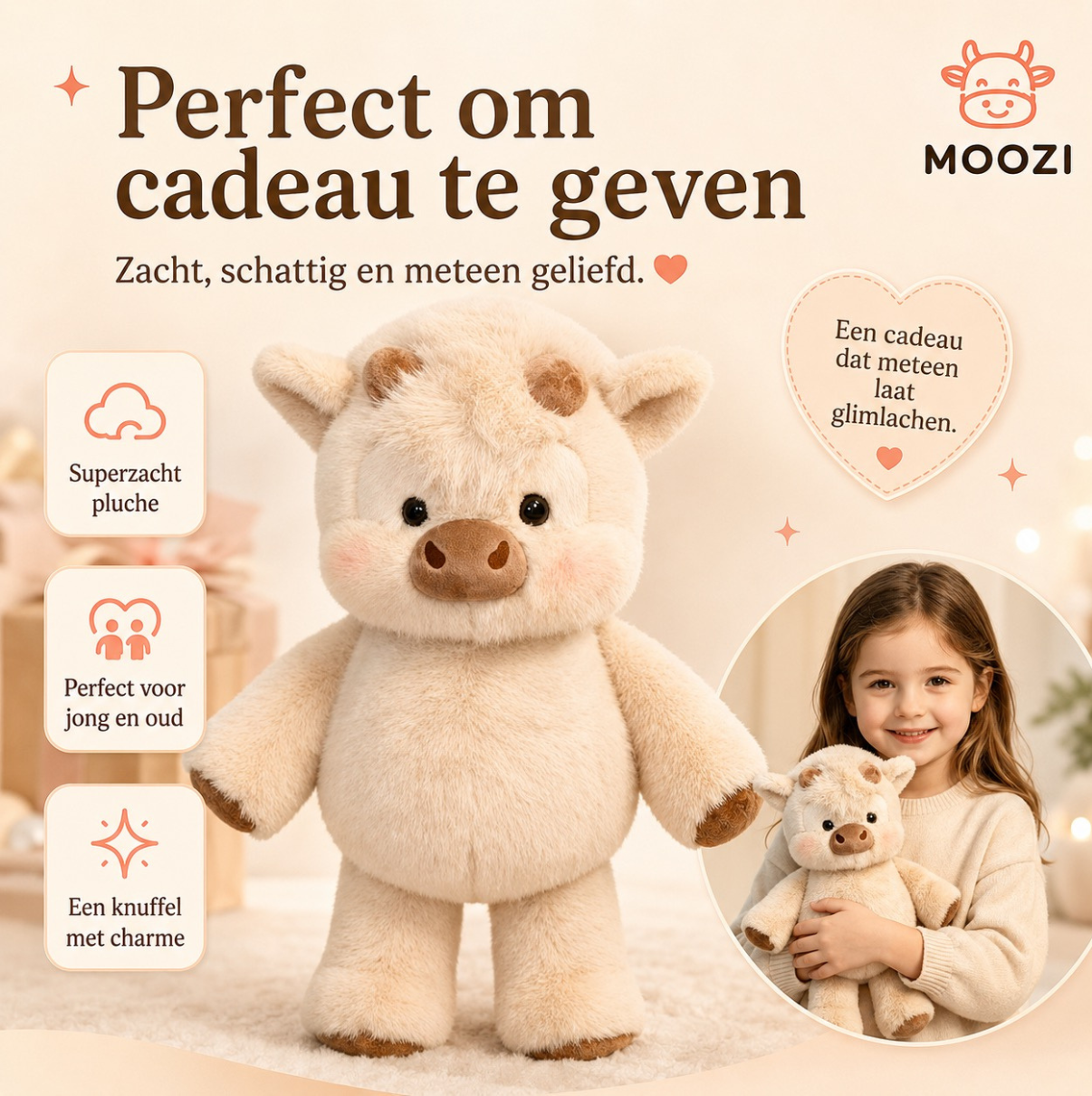 Moozi Rennende Knuffelkoe